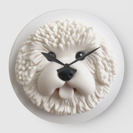 Grande Horloge Ronde Bichon Frise Dog 3D inspiré (Recto)