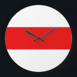 Grande Horloge Ronde Biélorussie : le symbole rouge white revolution f<br><div class="desc">Biélorussie : flag red révolution white freedom stripe democracy</div>