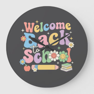 Grande Horloge Ronde Bienvenue à l'école pour le premier jour d'école E