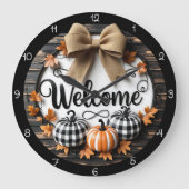 Grande Horloge Ronde Bienvenue citrouilles d'automne (Recto)