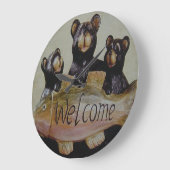 GRANDE HORLOGE RONDE BIENVENUE OURS (Angle)