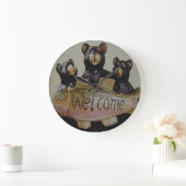 GRANDE HORLOGE RONDE BIENVENUE OURS (Maison)