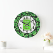Grande Horloge Ronde Bières shamrocks et vertes (Maison)