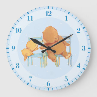 Grande Horloge Ronde Big Brown Bear Helps Little Yellow Bear