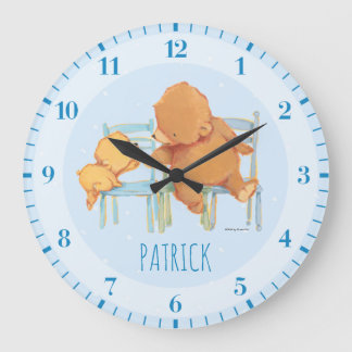 Grande Horloge Ronde Big Brown Bear Helps Little Yellow Bear