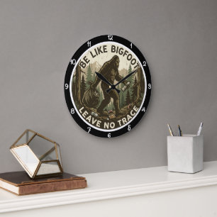 Grande Horloge Ronde Bigfoot Laissez Aucune Trace de la Nature Sauvage