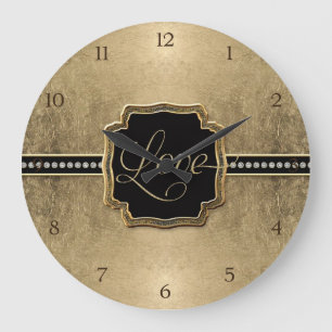 Grande Horloge Ronde Bijou de cru de Fleur de Lis Faux de regard de