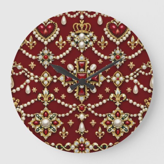 Grande Horloge Ronde Bijoux Magiques Inspirés de Marie Reine d'Écosse (Recto)