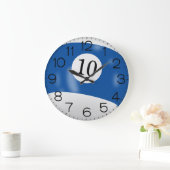 Grande Horloge Ronde Billard bleu et blanc #11 Ball (Maison)