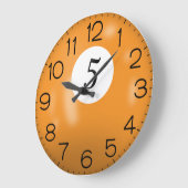 Grande Horloge Ronde Billard orange #5 Bal (Angle)