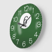 Grande Horloge Ronde Billard vert #6 Bal (Angle)