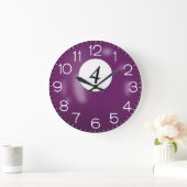 Grande Horloge Ronde Billard violet #4 Ball (Maison)