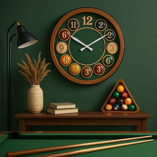 Grande Horloge Ronde Billiards pool table 2D billiard ball game room