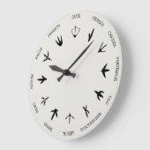 Grande Horloge Ronde Birds Animal Tracks Footprints Identification (Angle)