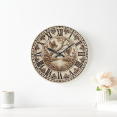 Grande Horloge Ronde Birds & Flowers Rustic Wall Clock (Maison)