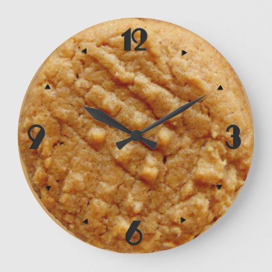 Grande Horloge Ronde Biscuit de beurre d'arachide, Tan (Recto)