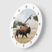 Grande Horloge Ronde Bison et Old Faithful Wall Clock (Angle)