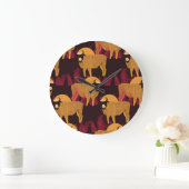 Grande Horloge Ronde Bison Haute herbe : Motif de terrain. (Maison)