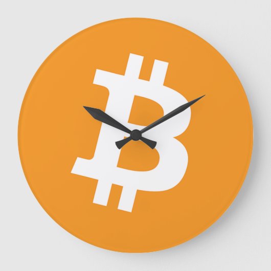 Grande Horloge Ronde Bitcoin (BTC) classique logo orange (Recto)