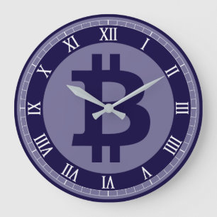Grande Horloge Ronde Bitcoin logo graphisme entreprise, mur de bureau