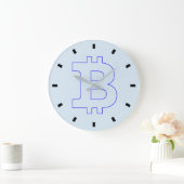 Grande Horloge Ronde Bitcoin logo graphisme entreprise, mur de bureau (Maison)