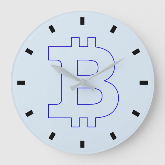 Grande Horloge Ronde Bitcoin logo graphisme entreprise, mur de bureau (Recto)