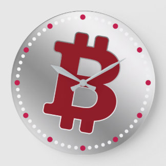 Grande Horloge Ronde Bitcoin logo graphisme entreprise, mur de bureau