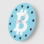 Grande Horloge Ronde Bitcoin logo graphisme entreprise, mur de bureau (Angle)