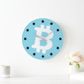 Grande Horloge Ronde Bitcoin logo graphisme entreprise, mur de bureau (Maison)