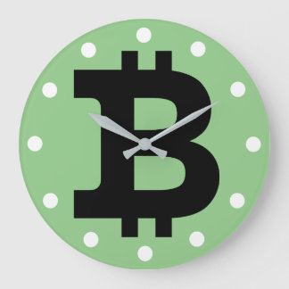 Grande Horloge Ronde Bitcoin logo graphisme entreprise, mur de bureau