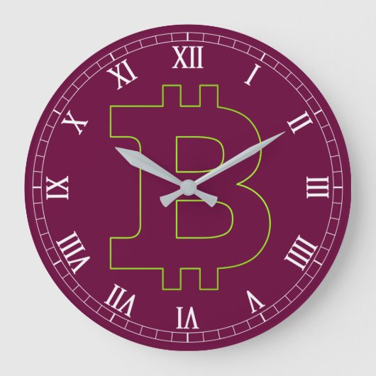 Grande Horloge Ronde Bitcoin logo graphisme entreprise, mur de bureau (Recto)