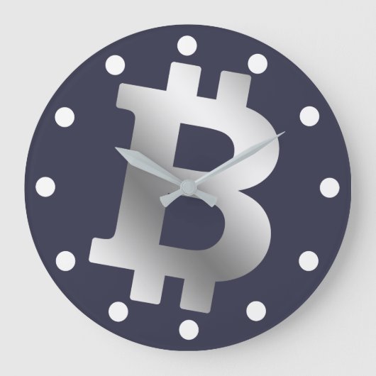 Grande Horloge Ronde Bitcoin logo graphisme entreprise, mur de bureau (Recto)