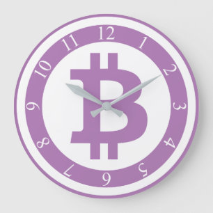 Grande Horloge Ronde Bitcoin logo graphisme entreprise, mur de bureau
