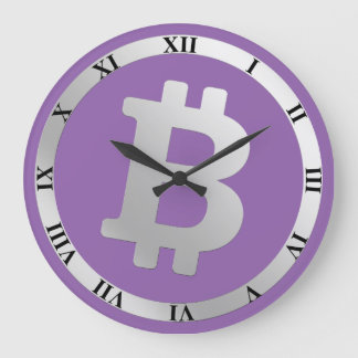 Grande Horloge Ronde Bitcoin logo graphisme entreprise, mur de bureau