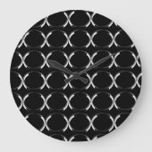 Grande Horloge Ronde Black and Silver X and O throw pillow (Recto)
