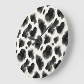 Grande Horloge Ronde Black and White Cow Print Pattern (Angle)