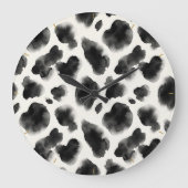 Grande Horloge Ronde Black and White Cow Print Pattern (Recto)
