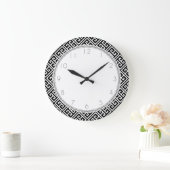 Grande Horloge Ronde Black and White Greek (Maison)