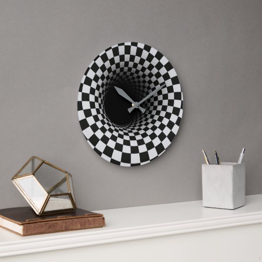 Grande Horloge Ronde Black and White Optical Illusion Tunnel (Bureau)