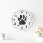 Grande Horloge Ronde Black And White Tartan (Maison)