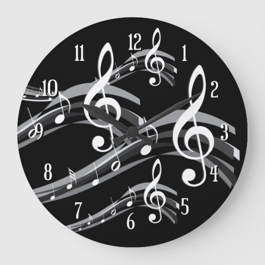 Grande Horloge Ronde Black and White Treble Clef (Recto)