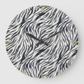 Grande Horloge Ronde Black and White Zebra Print Pattern (Recto)
