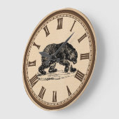 Grande Horloge Ronde Black bear number wall clock (Angle)