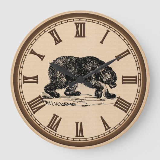 Grande Horloge Ronde Black bear number wall clock (Recto)