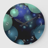 Grande Horloge Ronde Black Blue & Green Bubbles (Recto)