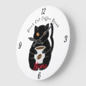Grande Horloge Ronde Black Cat Coffee Break Thunder_Cove (Angle)