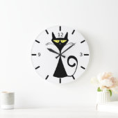 Grande Horloge Ronde Black cat large clock (Maison)