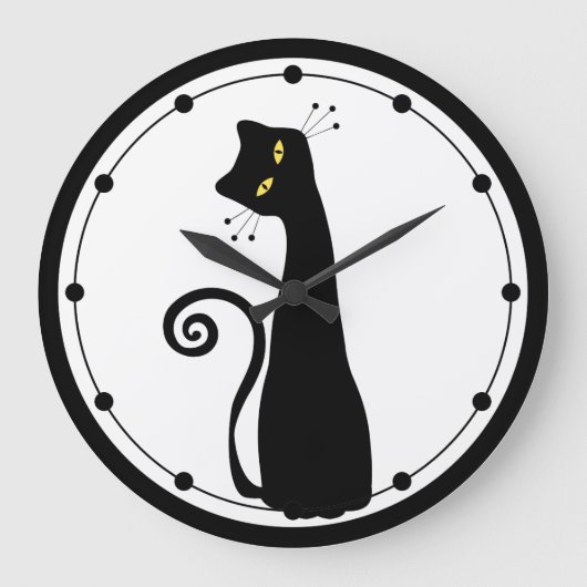 Grande Horloge Ronde Black Cat Wall (Recto)