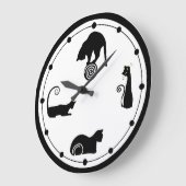 Grande Horloge Ronde Black Cat Wall (Angle)