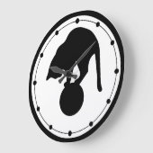 Grande Horloge Ronde Black Cat Wall (Angle)